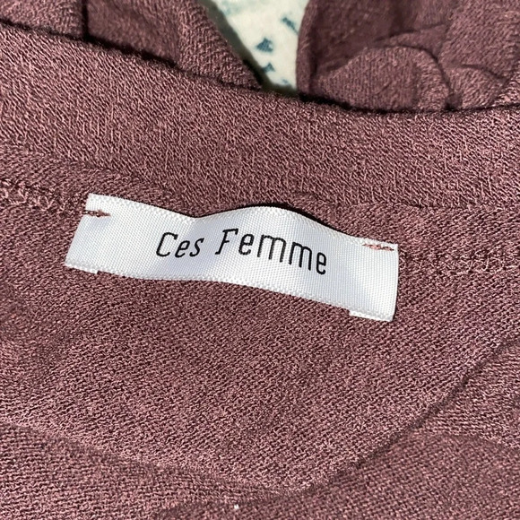 Ces Femme brown & snake skin knit top long sleeve size small/medium - Picture 7 of 8